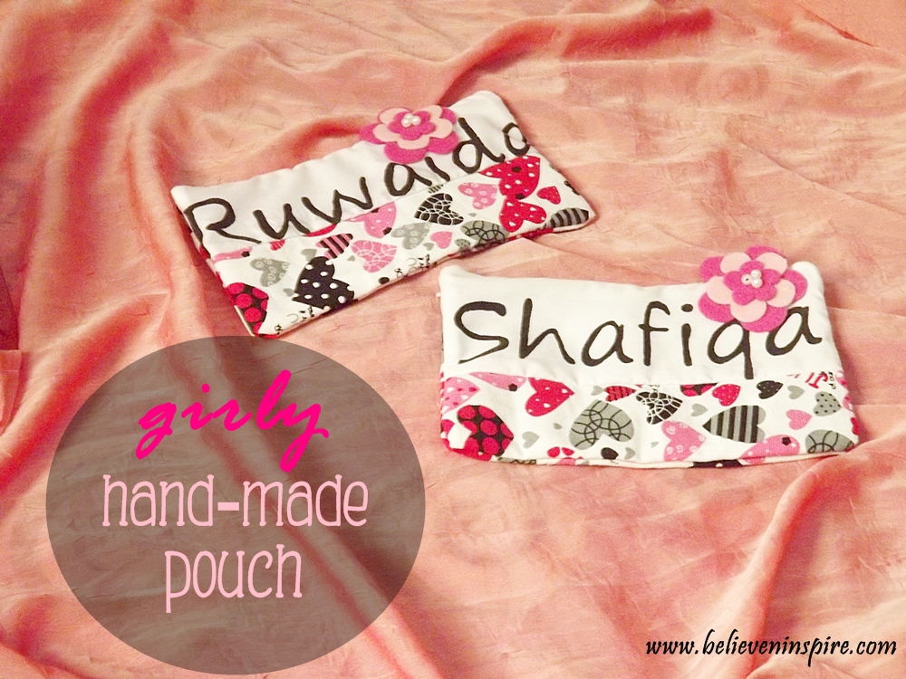 girly handmade pouch