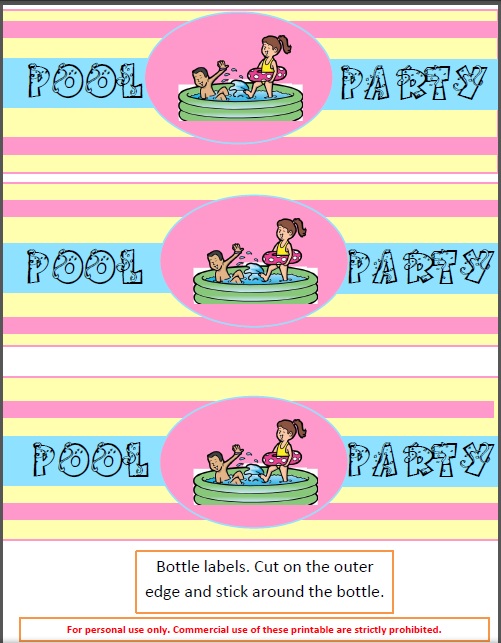 summer pool party free printable