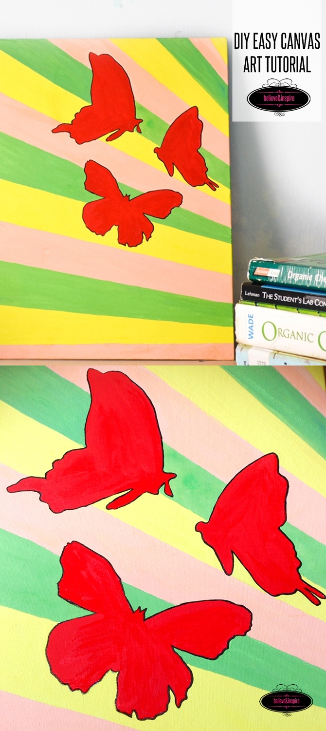 DIY Easy Butterfly Canvas Art