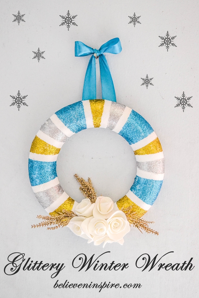 glittery winter wreath