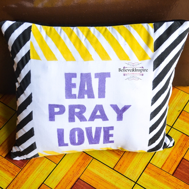 Eat, Pray, Love Striped Pillow Cover Tutorial