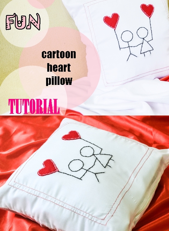 Cartoon heart pillow tutorial