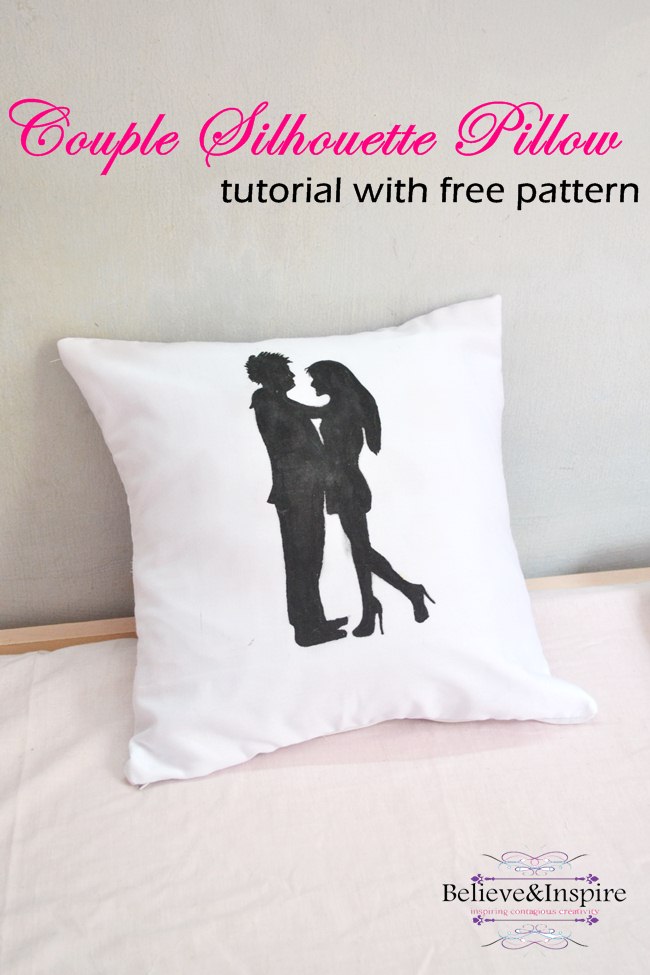 Couple Silhouette Pillow DIY with Pattern (Homemade Gift Ideas)