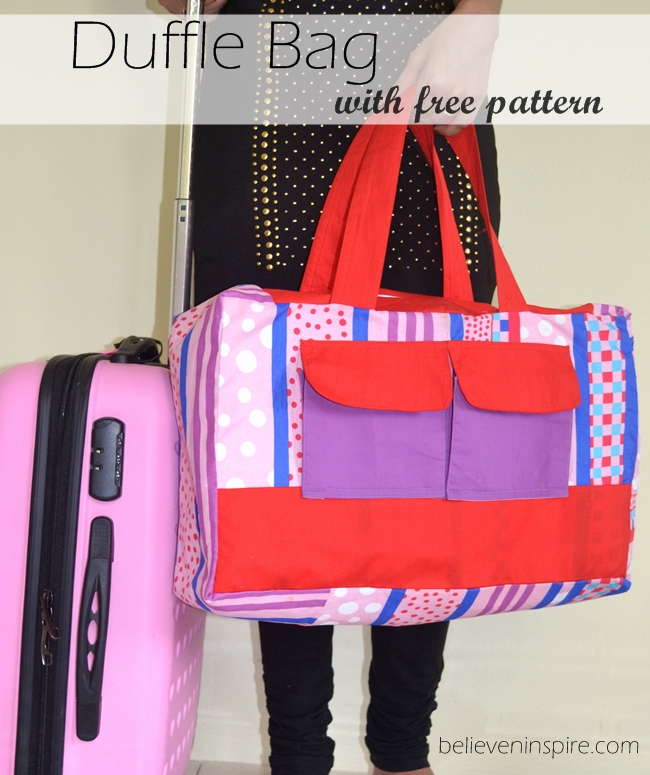 Duffle Bag from Pillow Cover (Free Sewing Pattern) on believeninspire.com