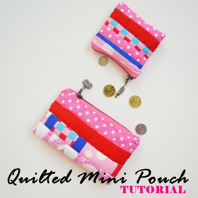 Quilted mini pouch sewing tutorial on Sew Some Stuff12