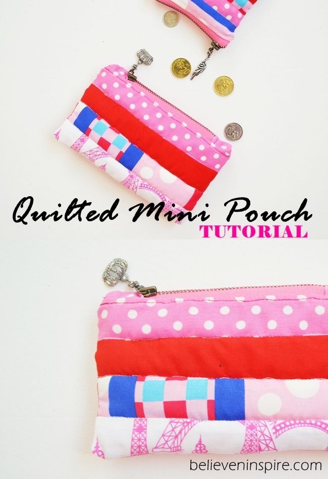 Quilted mini pouch sewing tutorial on Sew Some Stuff16