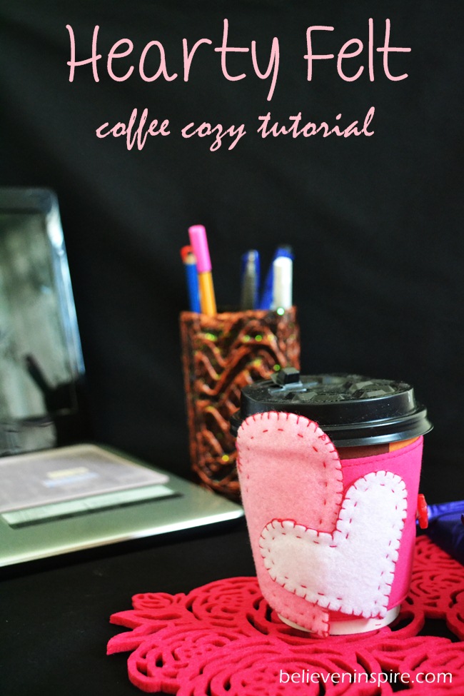 Hearty Felt Custom Coffee Mugs' Cozy tutorial on believeninspire.com