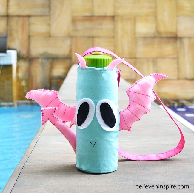 Pink Wings - The Dragon Bottle Cover (Free Kids Sewing Patterns) on believeninspire.com