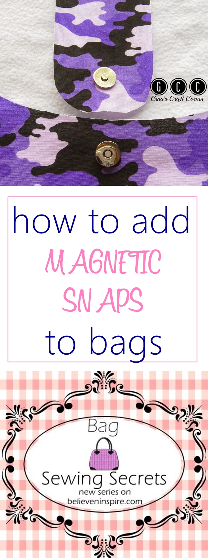 How to Add Magnetic Snaps To Bags/Totes #bagsewingsecrets