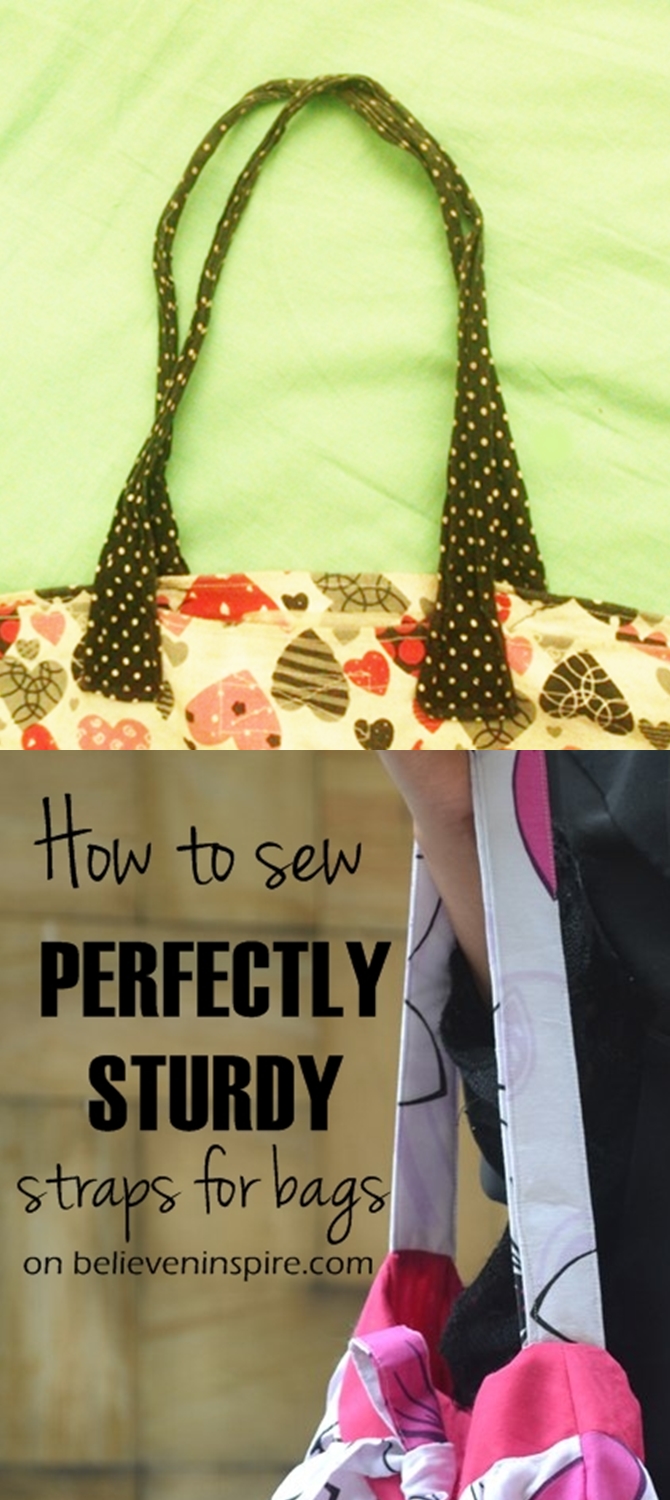 how to sew perfectly sturdy straps for bags on sewsomestuff.com. Tired of having worn out bag straps after just a few days of making your bags? Try this technique for a long lasting and perfectly sturdy strap that will rock the bag forever. Read NOW!