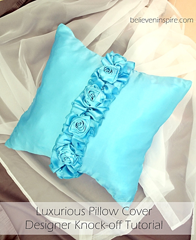 Luxurious Designer Knock-off Pillow Cover Tutorial (Silk Pillowcase)