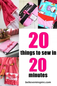 "20 Super Cute 20 Minutes Sewing Projects. What if you JUST had 20 minutes to sew a gift for someone! Oh my, that's too less. But no worries, here you can find 20 super easy tutorials for projects that you can sew in 20 minutes or LESS. My favourite is the sanitary napkin pouch, which I used as gift bags to fill with pocket make-ups for my nieces. Check them all out NOW! "