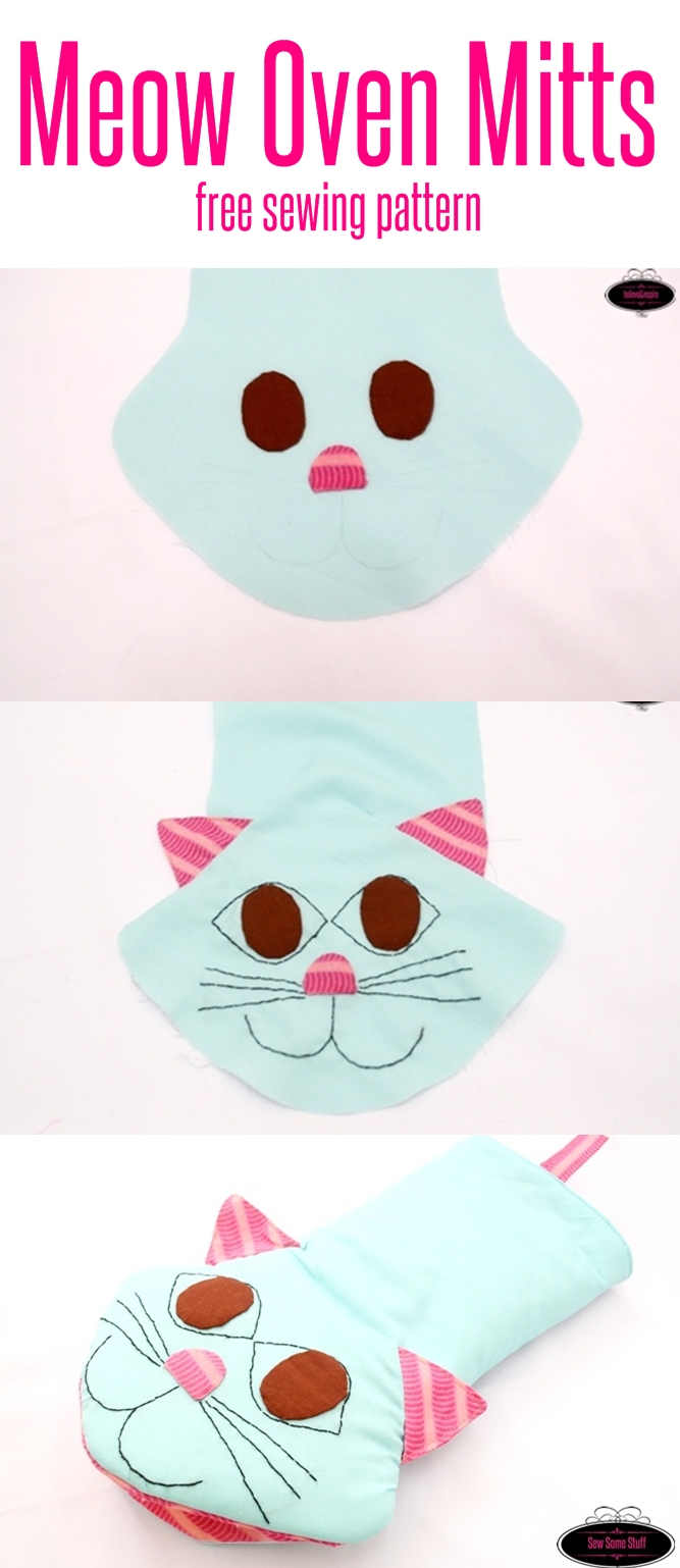 Meow Oven Mitts Free Sewing Pattern