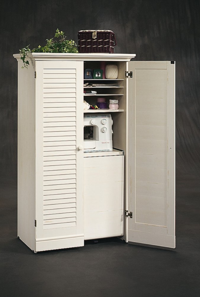 Sewing armoire cabinet