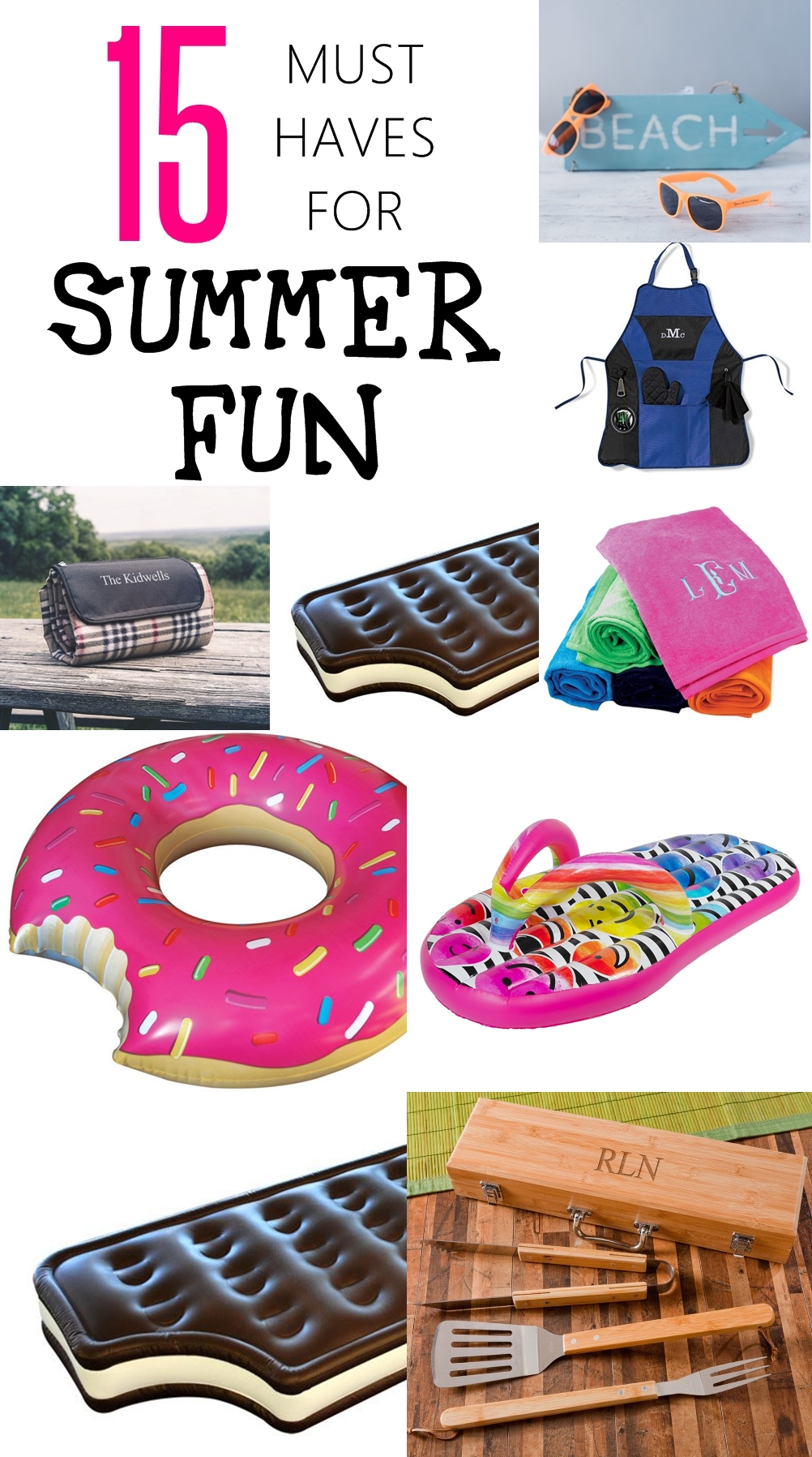 15 must haves for summer fun! Looking to make your summer truly FUN and memorable? Check out these AWESOME summer must haves! Giant doughnut floats and much more. CHECK OUT NOW!