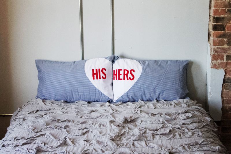 His and hers pillow cases