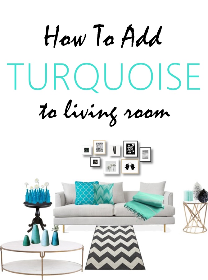 How to add turquoise to the living room. Want to update your living room on a budget with refreshing turquoise color? Check out this post where I show you how simple accent pieces can be used to update any living room. List with links to purchase the items. READ NOW