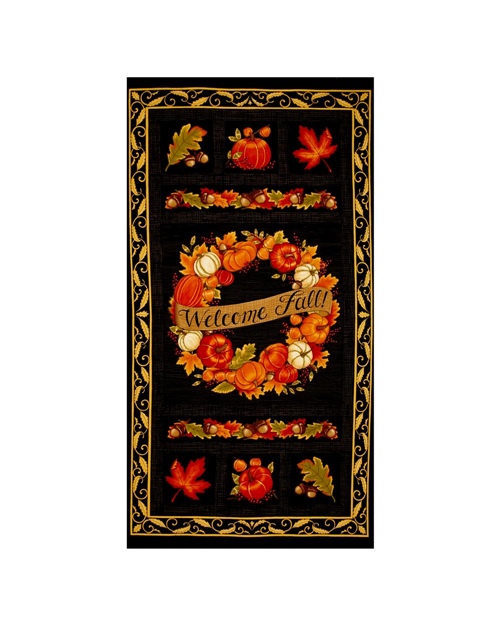 This fabric panel would make a PERFECT fall table runner. PS. This list has some AMAZING fall quilting fabric collection. A MUST SEE! Also contains some suggestions for fall tablecloths fabric.