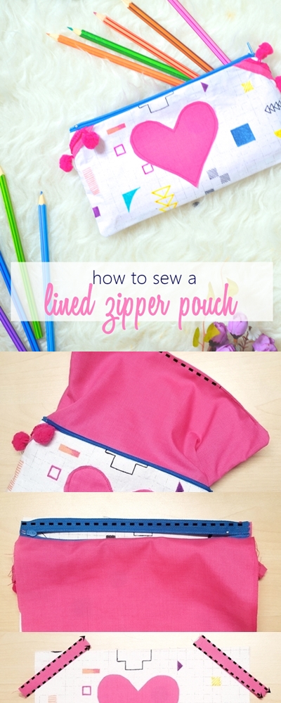 easy zippered pouch tutorial | easy sew zippered pouches | How to make lined zipper pouch | zippered pouch sewing tutorial | 