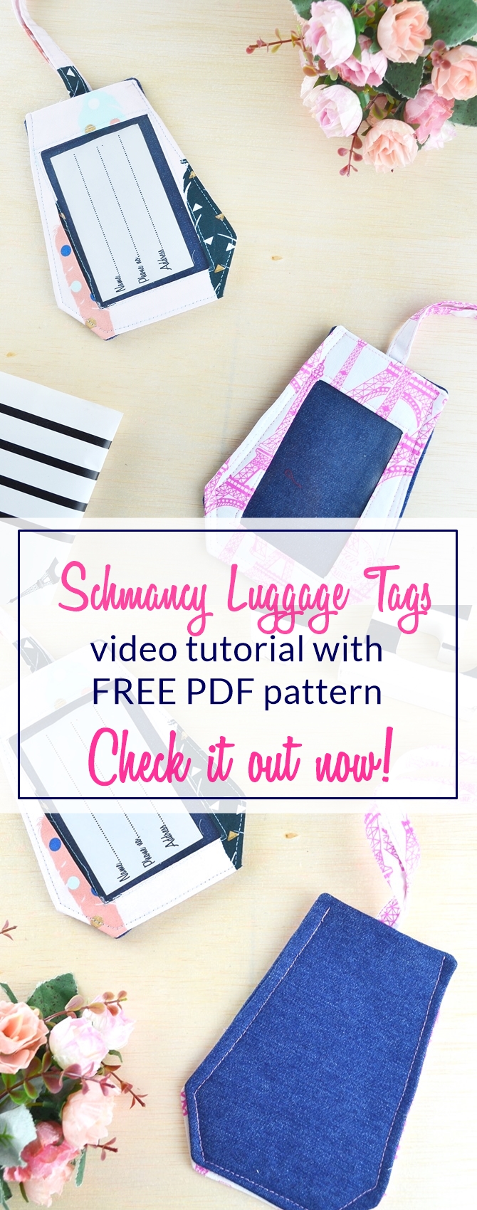 DIY Luggage tags fabric luggage tag tutorial